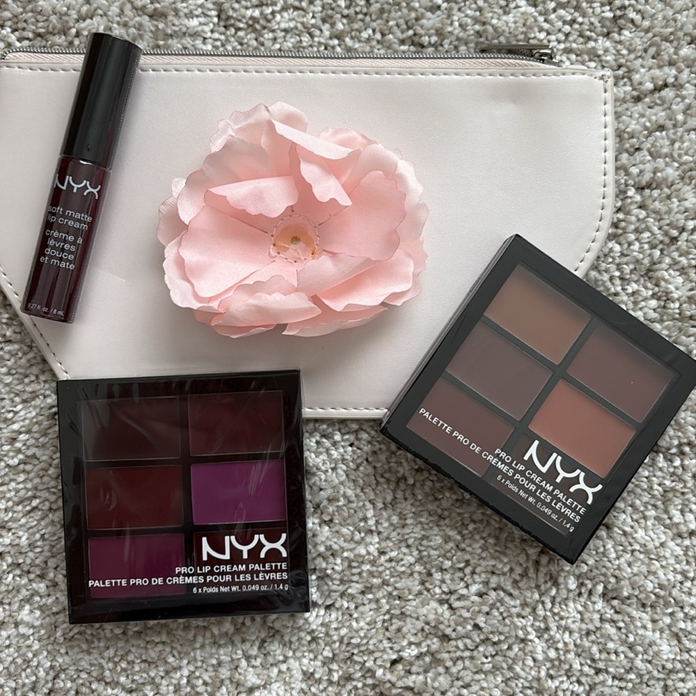 NYX Pro Lip Cream Set - 2 Lip Cream Palettes and 1 Soft Matte - Fall Shades